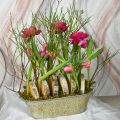 Floristik24 Frühlingsdeko Blumentopf oval Metall Pflanzschale mit Griffen Vintage 28×15cm