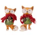 Deko Fuchs mit Schal und Zapfen 10cm 2St | Floristik24.de