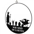 Floristik24 Gartendeko Hängedeko Wanddeko Schriftzug Metall Ø25cm