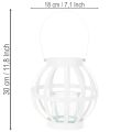Gartenlaterne Metall Glas Windlicht zum Hängen Weiß Ø18,5cm | Floristik24.de