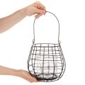 Gartenlaterne mit Glas Windlicht Schwarz Ø20cm H18,5cm | Floristik24.de