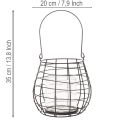 Gartenlaterne mit Glas Windlicht Schwarz Ø20cm H18,5cm | Floristik24.de