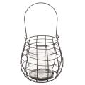 Gartenlaterne mit Glas Windlicht Schwarz Ø20cm H18,5cm | Floristik24.de