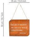 Gartenschild Rost Metall mit Spruch Das Leben 35x30cm | Floristik24.de