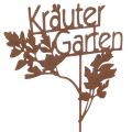 Floristik24 Gartenstecker Rost Kräuter Garten Beetstecker 14x17cm 4St