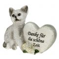 Floristik24 Gedenkfigur für Katzen Grau 12cm x 15cm 2St