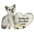 Floristik24 Gedenkfigur für Katzen Grau 12cm x 15cm 2St