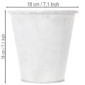 Gefäß mit Ornamenten, Pflanztopf, Metallübertopf Weiß Ø18,5cm H18cm | Floristik24.de