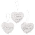 Floristik24 Geschenkanhänger Konfettiherz 9cm 6St