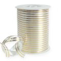 Floristik24 Splittband 2 Goldstreifen auf silber 10 mm 250m