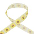 Floristik24 Geschenkband Sonnenblumen Gelb Schleifenband 40mm 15m