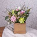 Floristik24 Geschenkbox „Für Dich“ Flowerbox eckig Beige 14/12cm 2er-Set