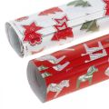 Floristik24 Geschenkpapier Weihnachten Rot, Weiß 4 Bögen im Set 50×70cm