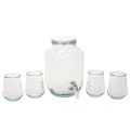 Floristik24 Getränkespender Glas mit Zapfhahn Set mit 4 Trinkgläsern H25,5cm