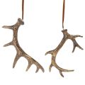 Floristik24 Geweih Deko Anhänger rustikal für Wand oder Baum 15cm 6St