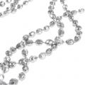 Weihnachtsgirlande mit Perlen Silber 275cm
