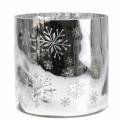 Floristik24 Weihnachtsdeko Windlicht Glas Metallic Ø20cm H20cm