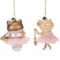 Katzen-Glasanhänger mit Tutu