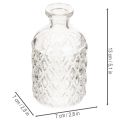 Glasflasche mit Rautenmuster Dekoflasche Vase klein 13cm 6St | Floristik24.de