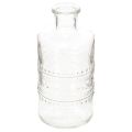 Floristik24 Glasflasche mit Muster zylindrisch klar Dekovase 15cm 6St