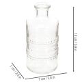 Glasflasche mit Muster zylindrisch klar Dekovase 15cm 6St | Floristik24.de