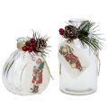Floristik24 Glasflaschen mit Weihnachtsdeko 2St