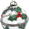 Floristik24 Christbaumkugeln Glas zum Befüllen Stechpalme Ø6cm 2St