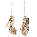 Floristik24 Glasschuh Ornament mit Leopardenmuster Christbaumschmuck 13cm 2St