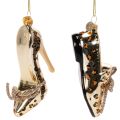 Glasschuh Ornament mit Leopardenmuster Christbaumschmuck 13cm 2St | Floristik24.de