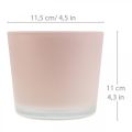 Floristik24 Blumentopf Glas Übertopf Rosa Glaskübel Ø11,5cm H11cm