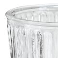 Glasvase mit Fuß Deko Glaspokal geriffelt Ø13cm H19cm | Floristik24.de