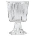 Glasvase mit Fuß Deko Glaspokal geriffelt Ø13cm H19cm | Floristik24.de