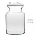 Glas Blumenvase breit klar Ø12cm H20cm | Floristik24.de