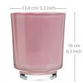 Floristik24 Orchideen Übertopf Glas Rosa H16cm Ø13,4cm