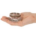 Teelichthalter aus Glas mit dekorativem Metallrand 6cm 4St | Floristik24.de
