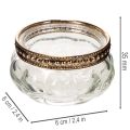 Teelichthalter aus Glas mit dekorativem Metallrand 6cm 4St | Floristik24.de