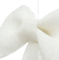 Floristik24 Glitterschleife zum Hängen Weiß 32cm x 42cm