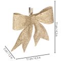 Glitzerschleife Dekoschleife Gold mit Clip 11cm 4St | Floristik24.de