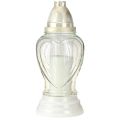 Grablicht Glas Herz Gravur Grablaterne Klar Ø11cm H26cm | Floristik24.de