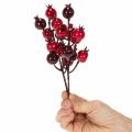 Kunstzweig Granatapfel mit verzweigten Stielen als Vasenschmuck 19cm 4St | Floristik24.de