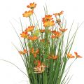 Grasbund mit Blüten und Schmetterlingen Orange 70cm