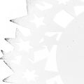 Floristik24 Weihnachtsteller Metall Dekoteller mit Sternen Weiß Ø34cm