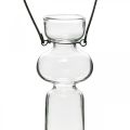 Mini Glasvasen zum Aufhängen Glasdeko mit Drahtbügel H14cm 4St