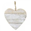 Herz aus Holz, Dekoherz zum Hängen, Herz Deko Weiß 20cm