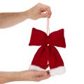 Dekoschleife Flanell mit Plüschrand zum Aufhängen 25cm | Floristik24.de