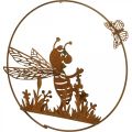 Biene aus Metall Rost Gartendeko zum Aufhängen Ø14cm 4St