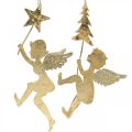 Engel Anhänger Golden, Weihnachtsengel Deko H20/21,5cm 4St