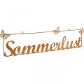 Gartendeko mit Schmetterlingen, Hänger “Sommerlust”, Metalldeko Edelrost L54,5cm H14cm