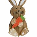 Floristik24 Osterdeko Hase mit Stab Holz Sortiert Natur H8,5cm 16St