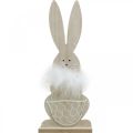 Floristik24 Hase mit Korb Osterhase Aufsteller Holzdeko Ostern Natur H30cm